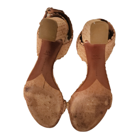 Tabitha Simmons Leticia Scalloped Eyelet Strappy Suede Block Heel Sandals 7 - Picture 9 of 12